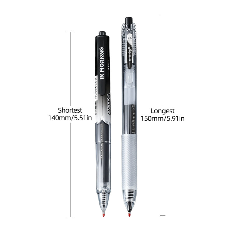 Porous-Point Pens 10 Pack Retractable Gel Pens - Non-Slip Silicone Grip & 0.5mm Quick-Dry Ink, for High-Frequency Writing, Exams & Office Tasks, Practical & Long-Lasting Set