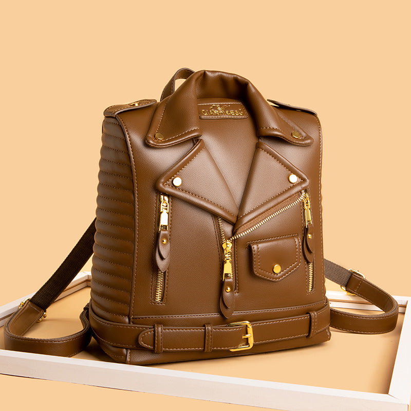 Women'Large-Capacity Heavy-Duty Nylon Backpack with Adjustable Shoulder Straps & Rivet Accent - Elegant Suitable for College, Travel,Rucksack, Zipper Closure, Hand Washable,Bookbag for, Daily Use (Nylon\u002F)