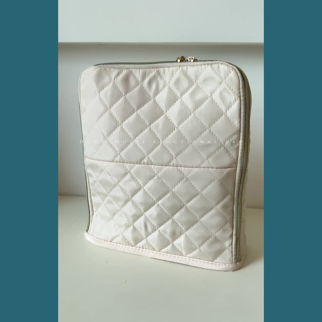 Multi Functional Bag 9 Pockets Double Zipper Multi Functional Storage Bag | Standing Makeup Bag, Pencil Case, Stationery Bag, Convenient Storage