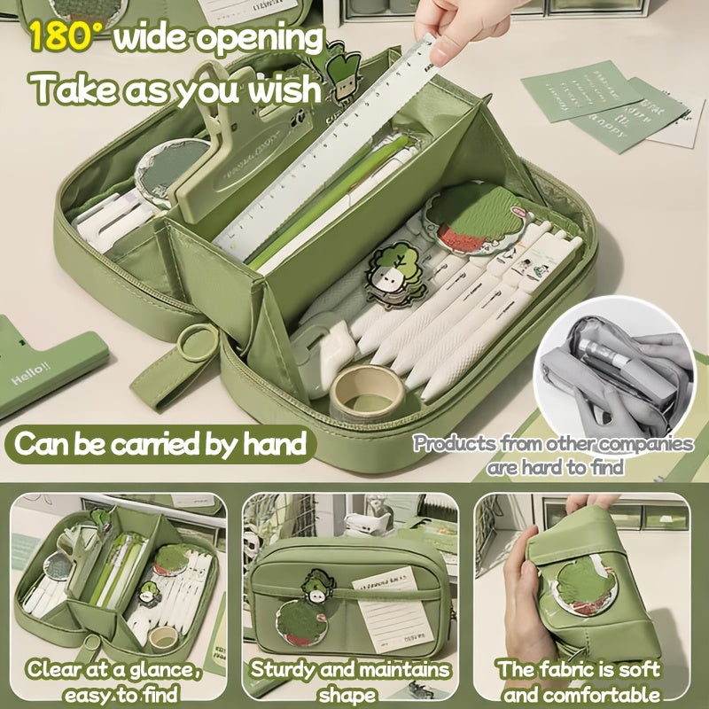 Ins-style Large-capacity Volcano Pencil Case • Multi-layer Compartment Storage • High-aesthetic Pencil and Stationery Organizer for Boys and Girls • Available in Multiple Colors • Essential for Back-to-school • Hand-held Pencil Pouch • New Niche Design