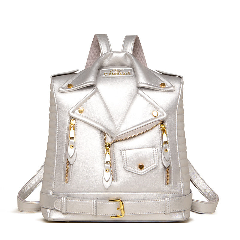 Women'Large-Capacity Heavy-Duty Nylon Backpack with Adjustable Shoulder Straps & Rivet Accent - Elegant Suitable for College, Travel,Rucksack, Zipper Closure, Hand Washable,Bookbag for, Daily Use (Nylon\u002F)
