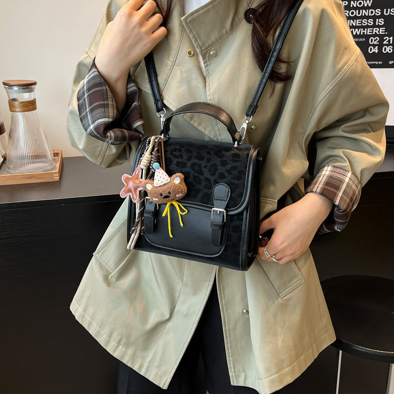 Vintage Niche Color-Block Backpack for Women | 2025 New Fashion, Student School Bag, Travel Backpack, Single Shoulder Crossbody, Zipper Closure, Lining, and Coffee Colors