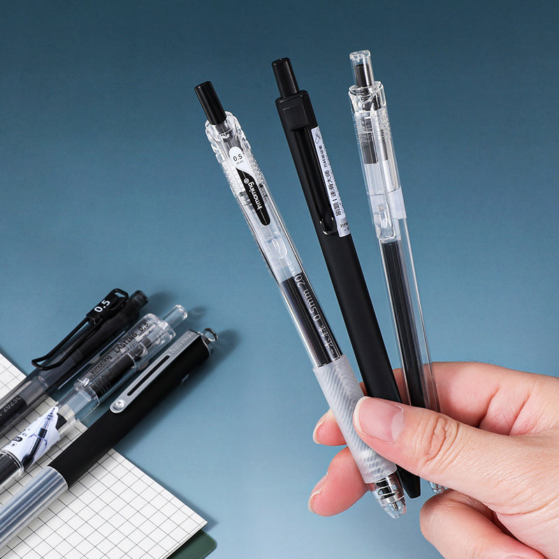 Porous-Point Pens 10 Pack Retractable Gel Pens - Non-Slip Silicone Grip & 0.5mm Quick-Dry Ink, for High-Frequency Writing, Exams & Office Tasks, Practical & Long-Lasting Set