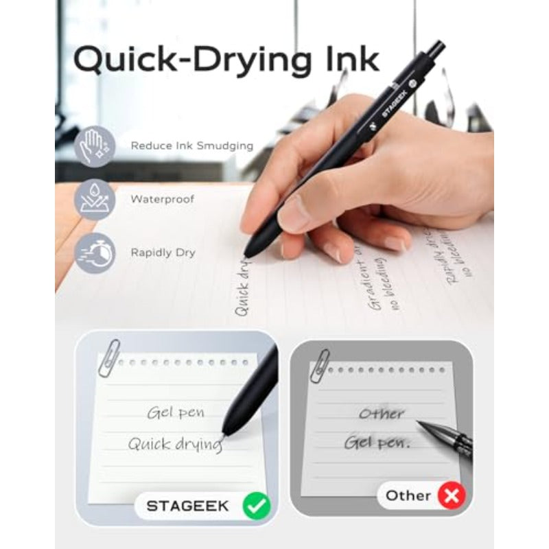6Pcs Black Gel Pens + 34 Pcs Carpenter Pencil