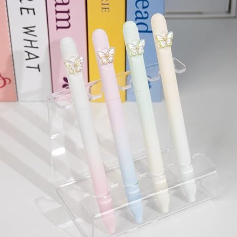 16 fun butterfly creative rubber ball pens, ultra-fine 0.5mm pen tip, lightweight plastic material, fast drying ink suitable for writing and signing